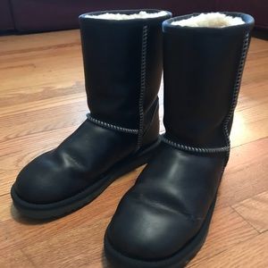 Black Leather UGG boots